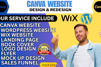 create canva website landing page logo flyer design canva template workbook wix