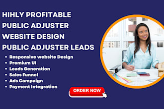 design public adjuster website insurance website public adjuster leads