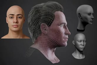 sculpt 3d head model, 3d head, 3d helmet, print ready head sculpting, 3d bust
