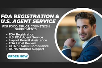 do fda registration for food, drug, import permit and labeling compliance