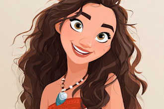 drawing a portrait in semi realism disney cartoon style