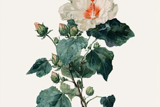 draw botanical vector illustration of plants