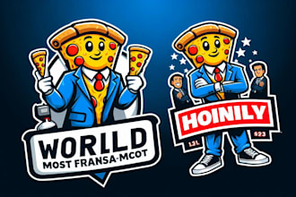 design an world most famous mascot logo  with express delivery