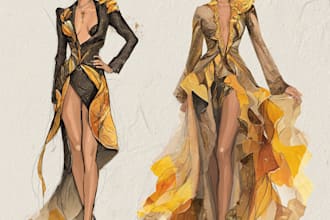 make fashion design or clothing technical flat sketch