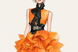 custom fashion flat sketches tailored to your designs