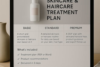 create a personalised skincare and haircare treatment plan