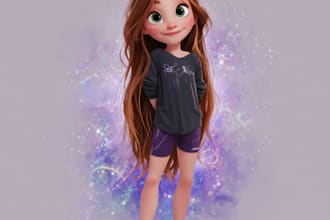 portrait illustration in disney style