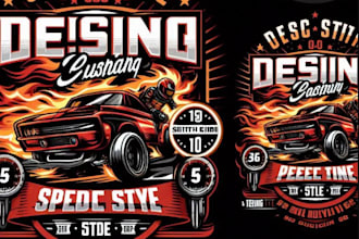 make custom racing t shirt car logo with speed, style impact