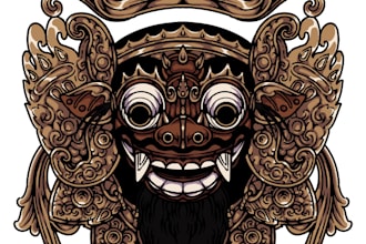design unique bali mythical illustrations with a dark twist