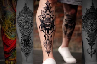 create a tattoo design for leg sleeve