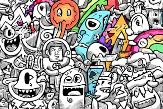 create a doodle illustration art