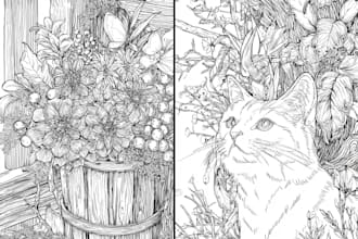 draw amazing coloring book pages illustration for children