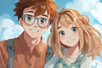 create anime fanart, digital art, vtuber, couple art and cartoon for you