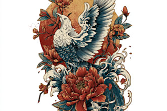 create professional japanese, asian style tattoo design