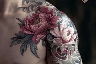 make professional japanese, asian style tattoo design