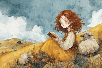 draw book illustration in watercolor style