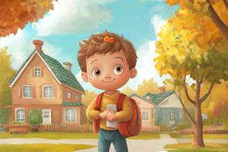 make a custom book cover and children book illustrations