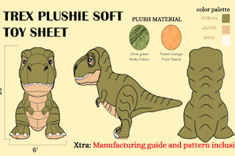 design custom plushie reference sheet stuffed animal character ych concept