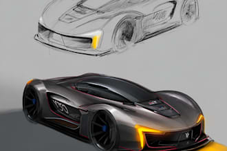 car design and digital painting