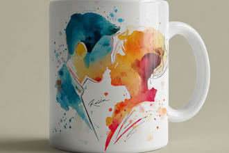 make a coffee mug design for merch