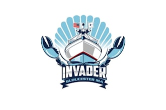 design vessels name invader commercial fishing logo