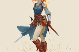 paint a character illustration in a fantasy world