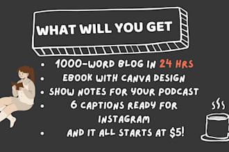 turn your videos and podcasts into SEO blogs, ebooks, and viral content