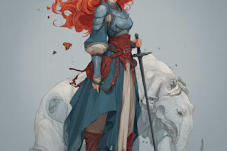 paint a character illustration in a fantasy world