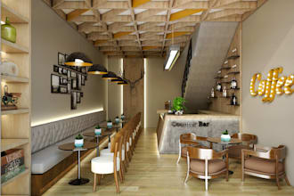 craft 3d virtual coffee shop,eatery,tea lounge,restaurant,vfx rendering,cafe bar