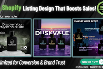 design shopify product listing images infographic and lifestyle
