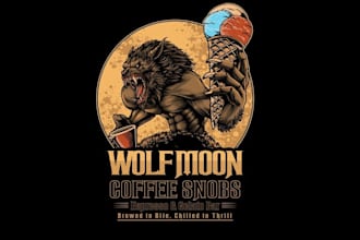 design magic moonlit nights allure fierce werewolf logo
