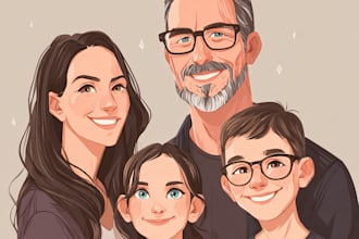 draw custom style portrait a family guy