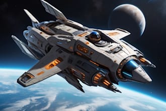 draw high quality spaceship concept