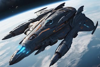 create spaceship concept art for you