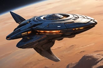draw spaceship concept art or design a starship or scifi