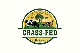 create magnificent a natural logo for grass fed farm