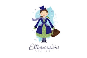 design unique women fashion and poppins logo