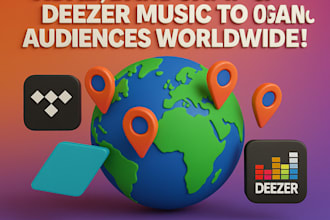 promote your tidal , bandcamp, and deezer music to organic audiences worldwid