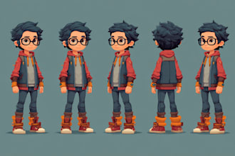 draw 2d game character design and animation