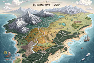 design detailed fictional land maps
