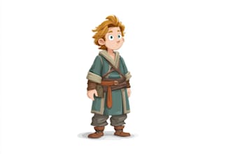 draw 2d game character for dnd art or video game