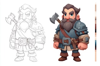 draw 2d game art military character design