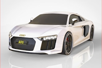 remodel 3d ar8 car for game and animation in blender, body kit,luxury car render