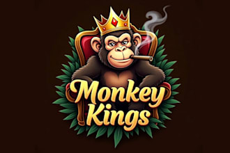 make monkey mascot logo design without any copyright concept