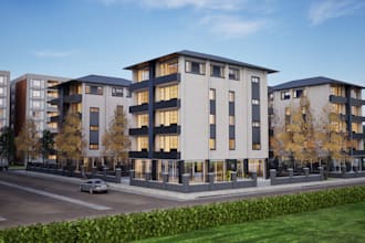 do 3d architectural exterior design of house, commercial building 3d rendering