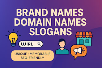 come up with viral brand domain names company bio name bio profile description