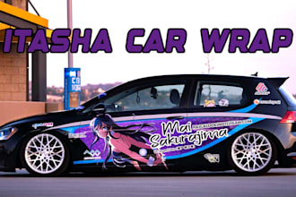 create professional racing car wrap design, itasha car wrap, boat wrap design