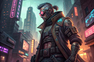 draw custom cyberpunk character art
