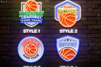 custom basketball logo design team, league, mascot and sports branding