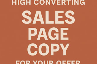 write high converting sale page copy for your offer and brand